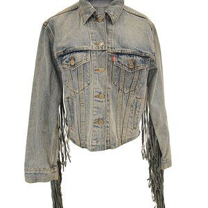 Levi’s Fringe Sleeve Denim Jacket Size Small